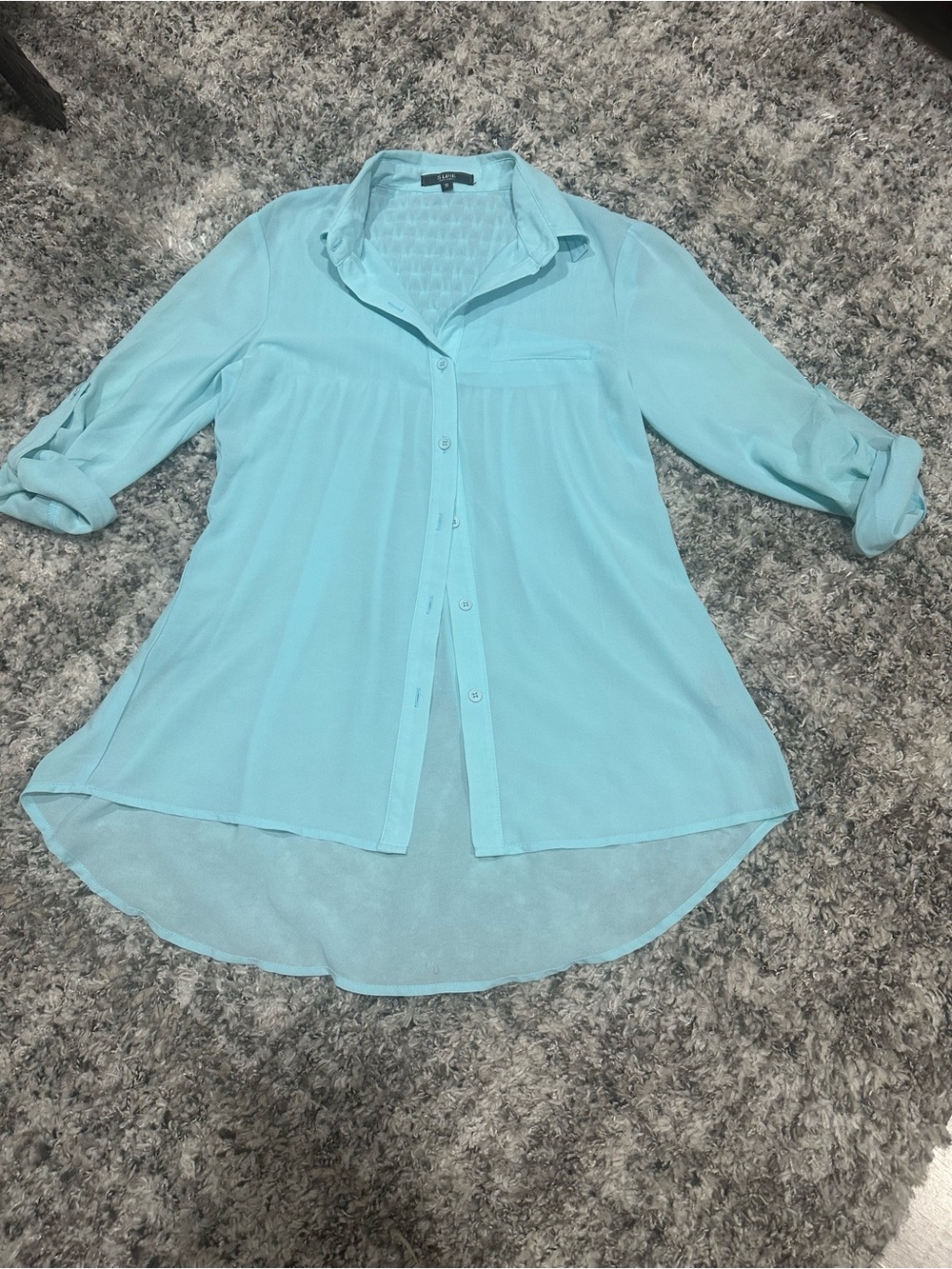 Light Blue Women's Button-Front Shirt